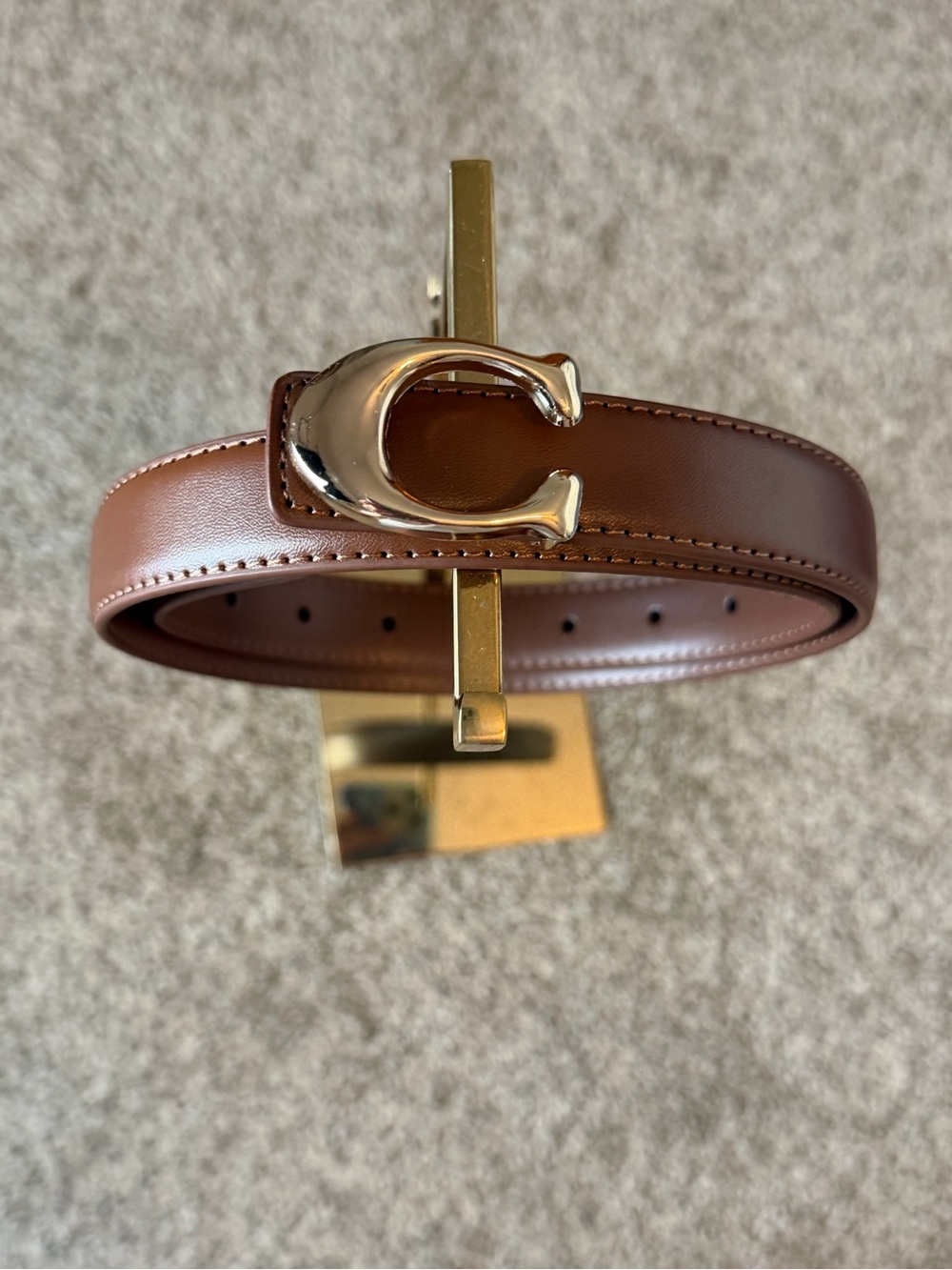 Brown Belt with Gold 'C' Buckle Accent. Very durable & well made. Size- 97cm - Picture 6 of 10